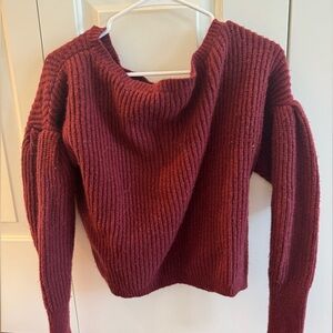 American Eagle Outfitters Red Cowl Neck Sweater